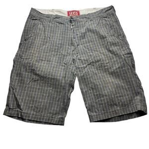 Levi's The Original Gray Striped Jean Shorts - Size 38